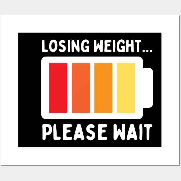 Losing Weight Please Wait, Funny Weight Loss vintage design Wall Art by Mohammed ALRawi